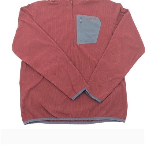 Marmot Mens Quarter Zip Maroon Pullover Sweater Size... - Depop