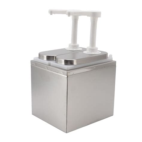 2/3L Sauce Dispenser Pump, Stainless Steel Condiment Pump Station ...