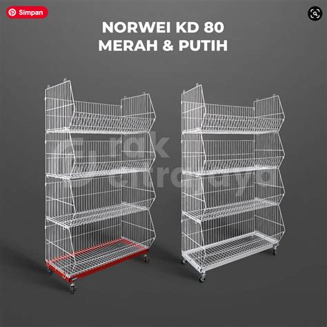 RAK DISPLAY JAJANAN TIPE NORWEI KD80, 4 SUSUN KERANJANG