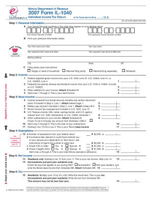 Fillable Online revenue state il Illinois Department of Revenue 2007 ...