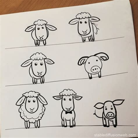 Farm Animal Drawings | Stable Diffusion Online