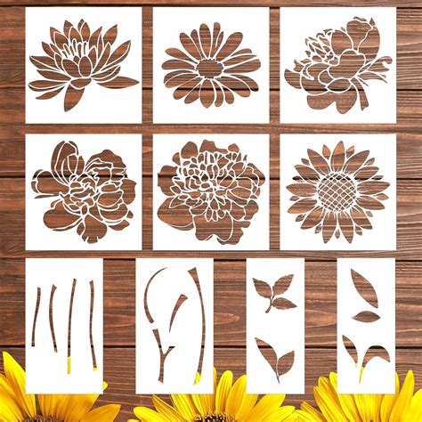 Amazon.com : Keluna Large Flower Stencils for Painting - Wall Stencils ...
