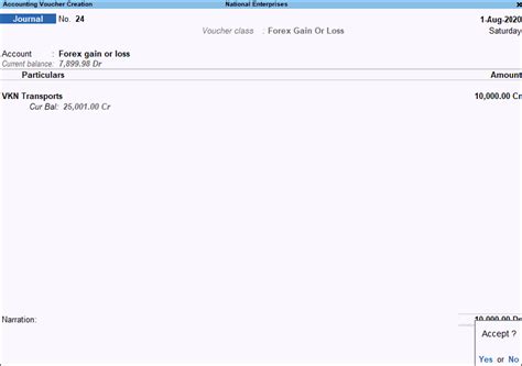 Accounting Entry in TallyPrime