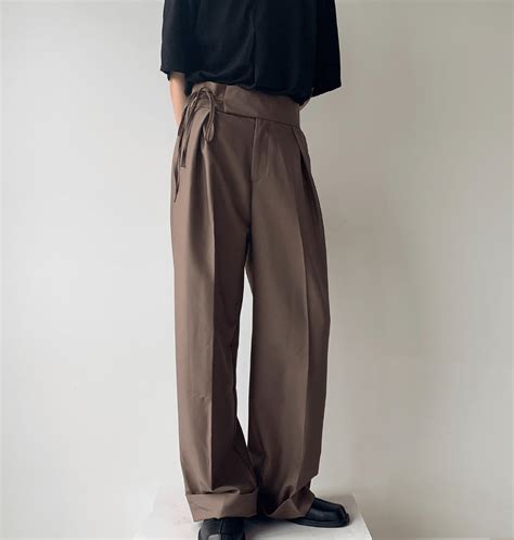 Fold pleated unisex trouser with knot front – Parmo Dharma