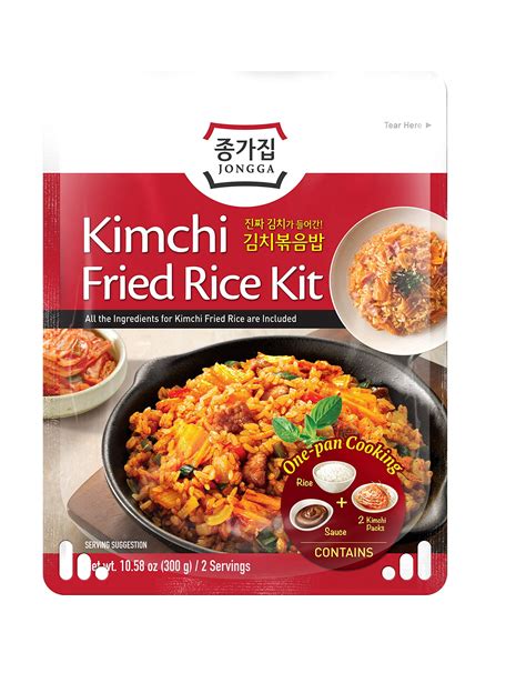 Buy Jongga Korean Kimchi Fried Rice Kit with Rice, Real Kimchi Pack ...