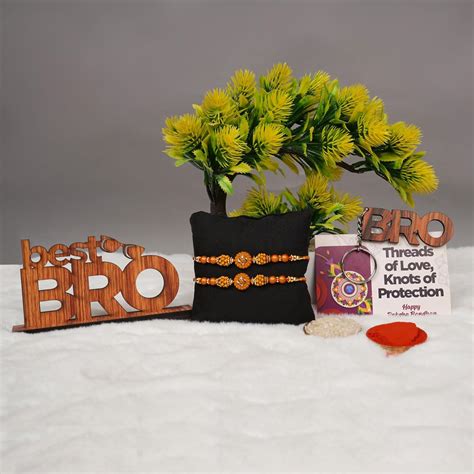 Chiraiyaa Bro Keychain and standee showpiece with Rakhi for Brother ...