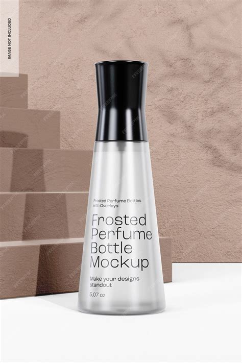 Premium PSD | 5.07 oz frosted perfume bottle mockup, front view
