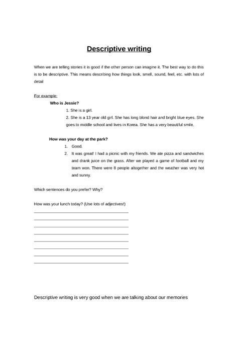 Descriptive Writing 的图像结果