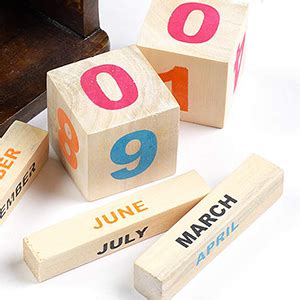 IVEI Minimal Desk Calendar - Wooden Perpetual Calendar - Mini Calendar ...