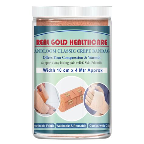 Buy Real Gold Classic Crepe Bandage 10 cm x 4 Meter - Elastic ...