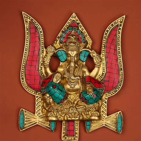 Shop Brass Ganesha Wall Hanging – Perfect for Home Decor – Ethnic India ...