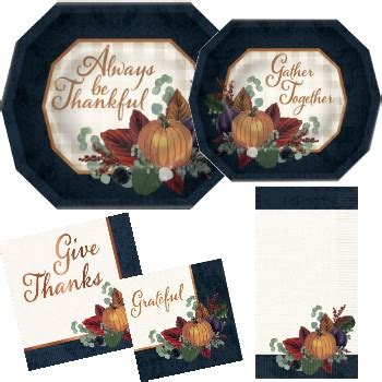 Fall Thanksgiving Paper Plates and Napkins: Party at Lewis Elegant Party Supplies, Plastic ...