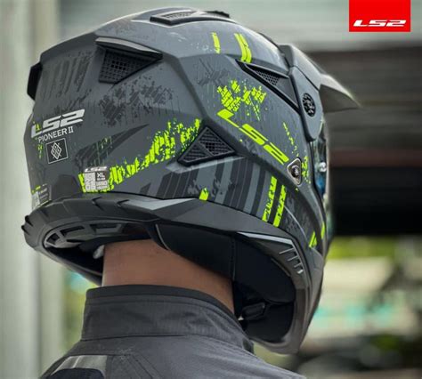 LS2 Pioneer II Crazy Matt Black Grey Hi Viz Yellow MX Helmet– Moto Central