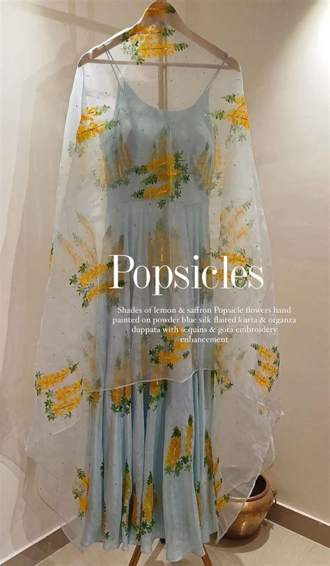 Popsicles on Powder Blue Flaired Kurta – Picchika