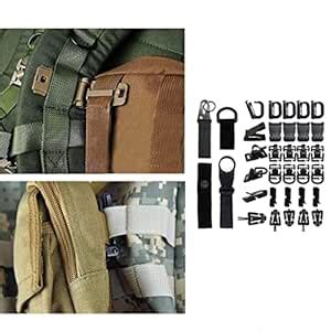 GIANTE 34Pieces Molle Attachments for Tactical Vest Webbing Key Ring D ...