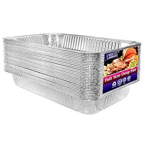 Buy Aluminum Deep Foil Pans Full Size, Large Disposable Roasting ...