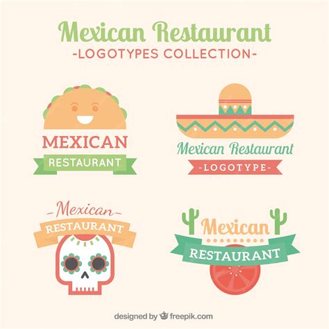 Premium Vector | Cute mexican restaurants logos