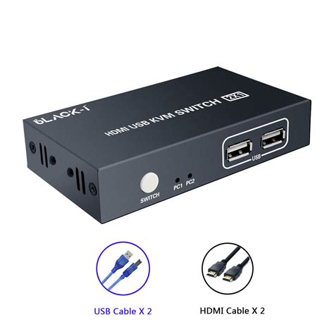 Black-i HDMI 2 in 1 Out KVM Switch 4K – Suntronix