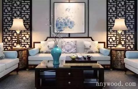 家居|沙发背景墙装修效果图 ，演绎新中式的别样雅致 - 马蹄网