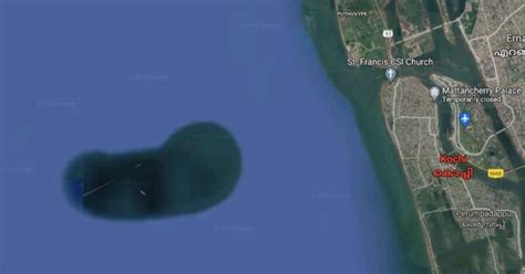 Google Maps Shows Undiscovered Underwater Island Near Cochin In Arabian Sea