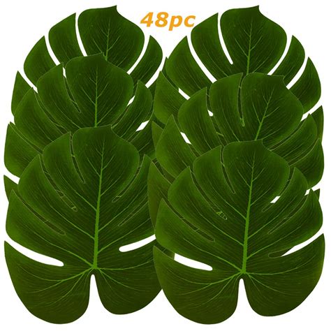 Buy Hopeak Artificial Palm Leaves, 48 Pieces Large Palm Leaves for ...