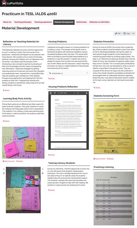 Student Portfolio Examples - cuPortfolio