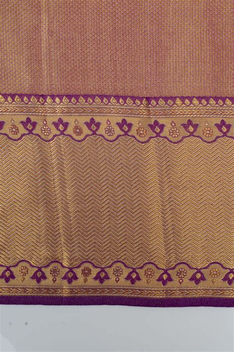 Gold and purple Minakari tissue brocade pure kanchipuram silk saree ...