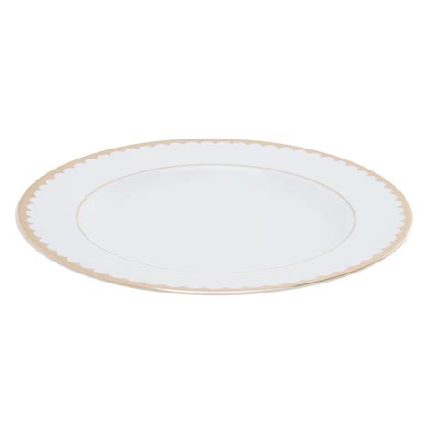 Shop Classic White Rice Platter with Gold Scallop Design - at Best ...