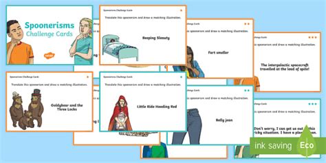 Spoonerisms Differentiated Challenge Cards