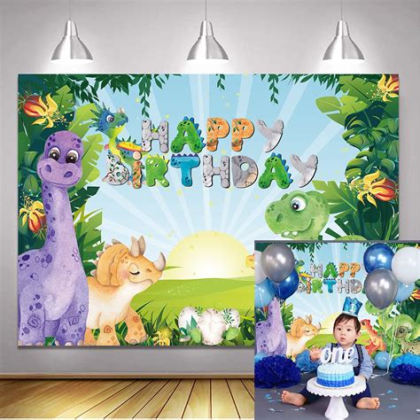 Gya 5x3ft Cartoon Dinosaur Theme Birthday Backdrop Sunshine Wild Forest ...