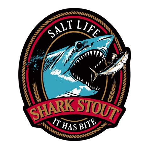 Salt Life Sticker SAD978 Shark Stout - Black