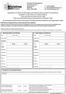 UK Listed Building Consent Application Form - Blank Fillable Template ...