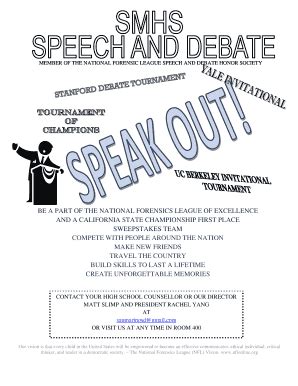 Fillable Online smusd MEMBER OF THE NATIONAL FORENSIC LEAGUE SPEECH AND ...