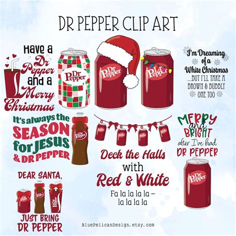 Happy Christmas Dr Pepper Clip Art Bundle – Holiday Soda Can PNG ...