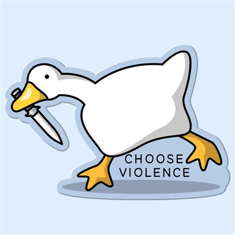 Choose Violence Funny Goose Vinyl Sticker Decal – Funny Coffee Mug – Mugsby