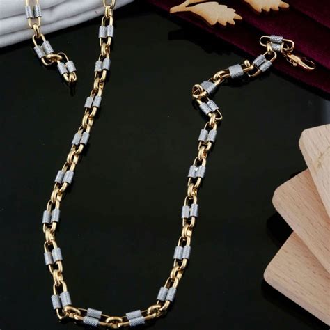Secure the Look: Lock-Style Gold & Silver Chain | Zuveri