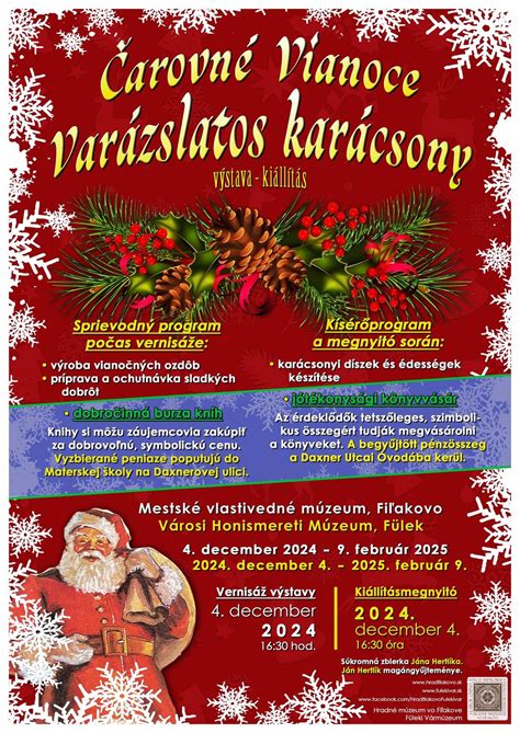 Čarovné Vianoce – Varázslatos karácsony, Hlavná 14, 98601 Filakovo ...