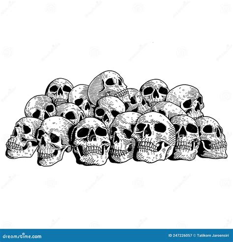 Pile Of Skulls Drawing