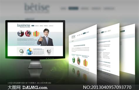 商务类型网站设计模板PSD源文件_大图网图片素材