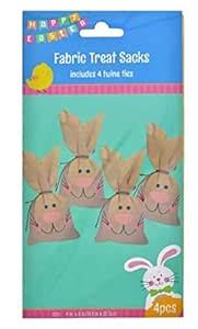 Fabric Bunny Treat Sacks with Twine Ties 4pcs : Amazon.in: Home & Kitchen