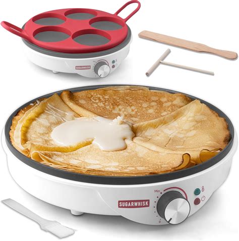 Amazon.com: SugarWhisk Crepe Maker Electric, Crepe Pan 12 Inch with 5 X ...