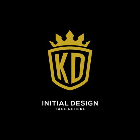 Gold kd letter logo design kd logo design kd logo Vector Image