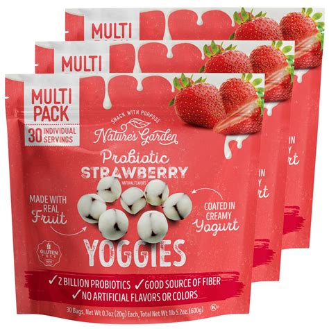 Amazon.com: Nature's Garden Probiotic Strawberry Yoggies 21oz (30 x 0 ...