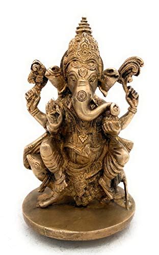 Buy Bhunes Brass Lord Ganesha Idol, Ganesh Ji Ki Murthi, Ganapati ...