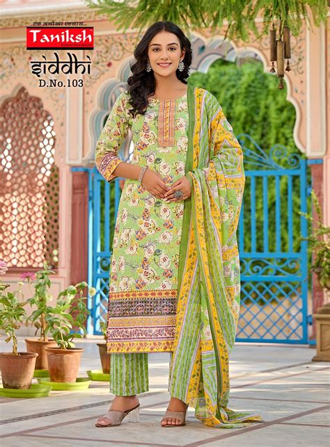 Taniksh Siddhi Cotton Kurti Bottom With Dupatta Collection