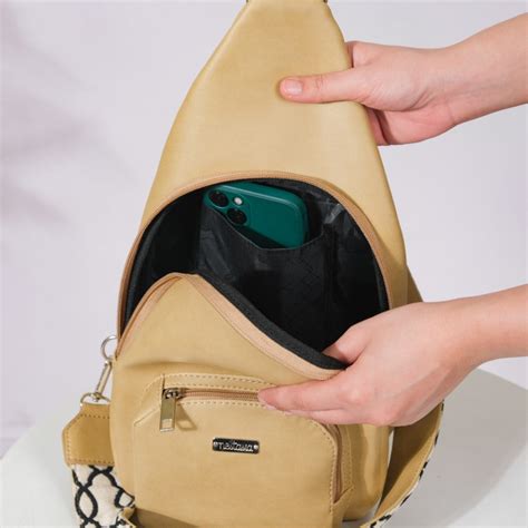 Voyager One Shoulder Sling Backpack Beige Online - Premium Sling Bag ...