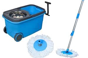 THEODORE Spin Mop With Big Wheels And Stainless Steel Wringer, Bucket ...