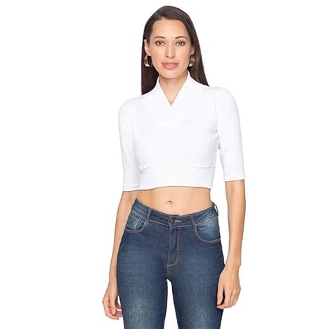 Buy S SALWAR STUDIO Women's Poly Cotton Solid Half Sleeve Saree Blouse ...