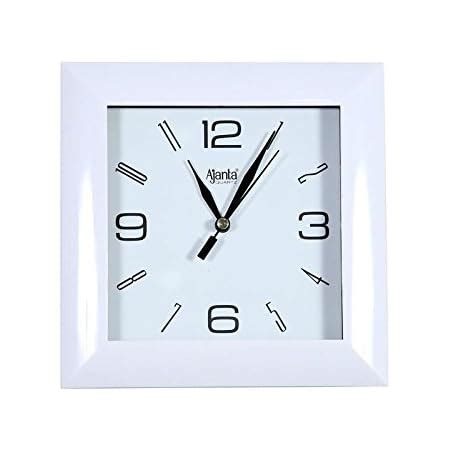 Buy Ajanta Quartz Plastic Square Shape Wall Clock (1847, White) Online ...