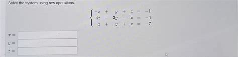 Image result for Solve the System Using Row Operations